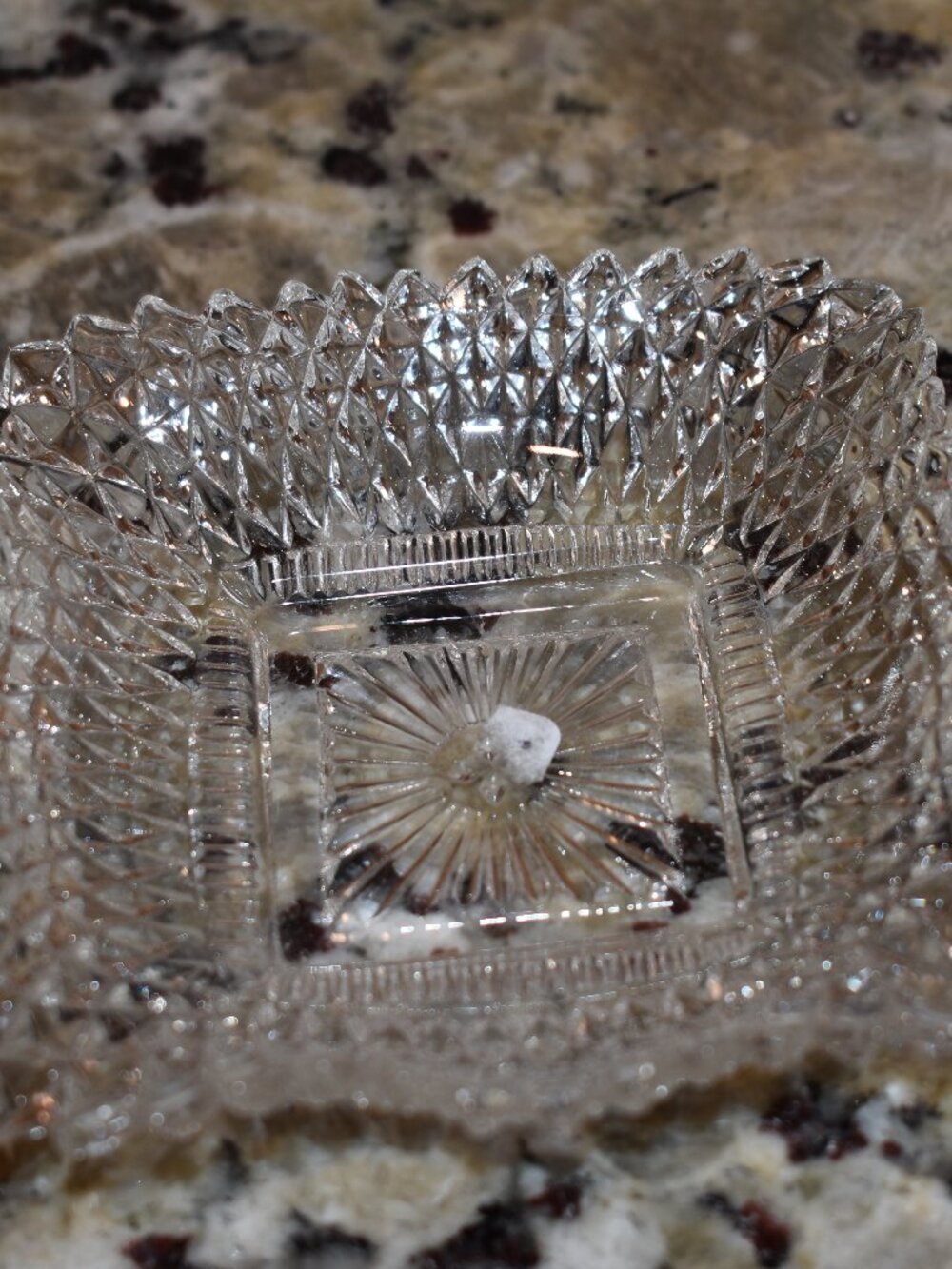 Set of (3) Crystal Square Candy Bowls